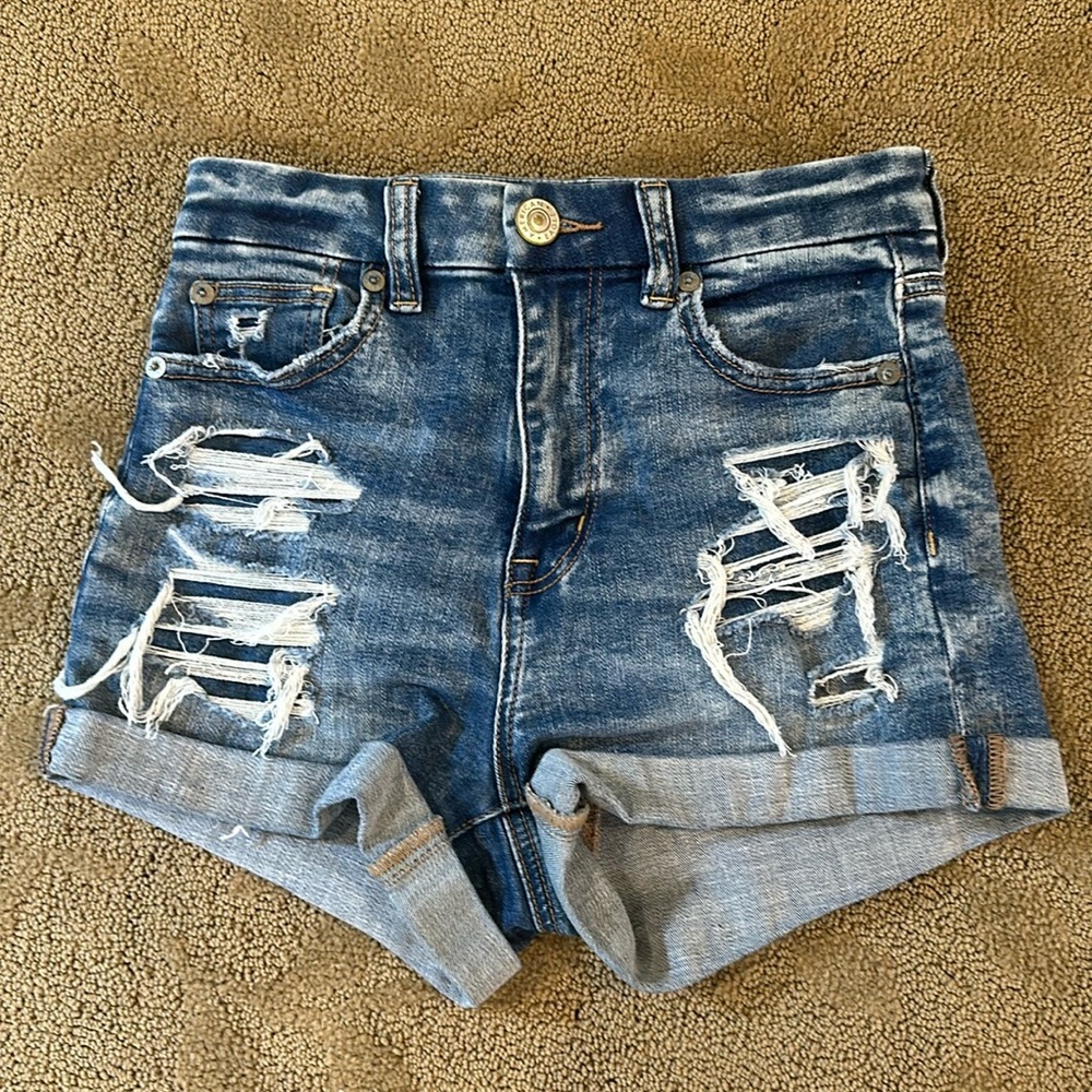 American Eagle 000 high waisted jean shorts
